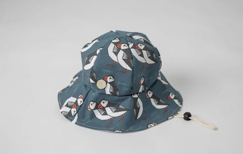 Blue Puffin Hat 3-12M