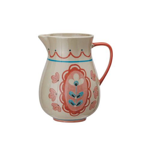 Floral Hand Painted Pitcher
