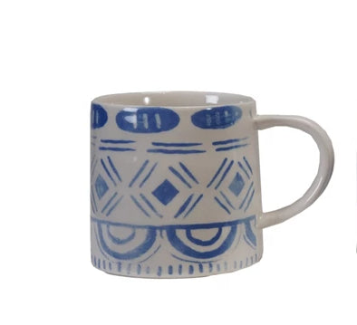 Blue & White Tile Pattern Mugs - 4 Styles