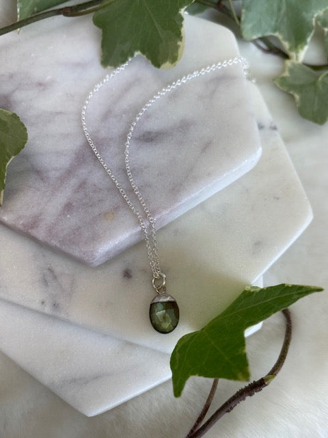 Pear Shaped Labradorite Necklace