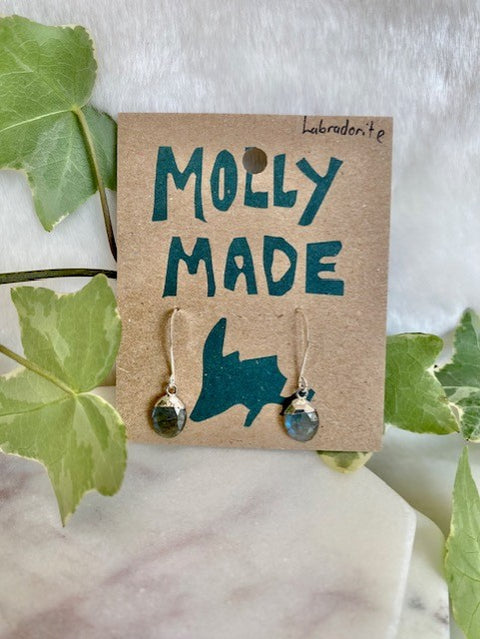 Pear Shaped Labradorite Earrings