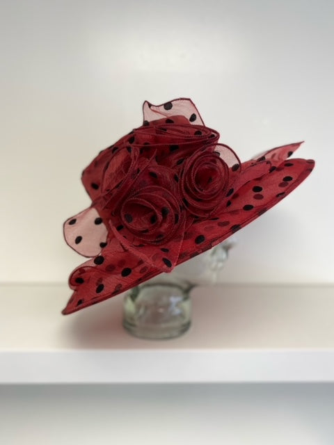 Rose & Polka Dots Dress Hat