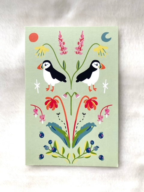Puffins & Pitcher Plants Postcard