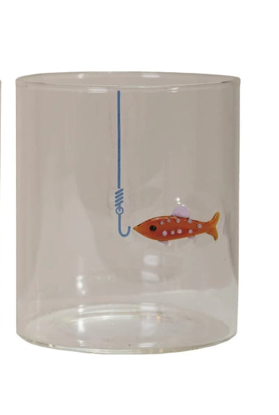 Fish On A Hook Drinking Glass - 3 Styles