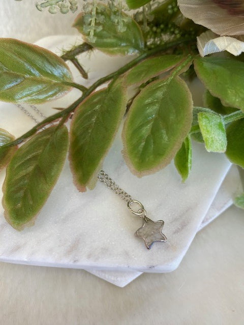 Golden Rutilated Quartz Star Necklace