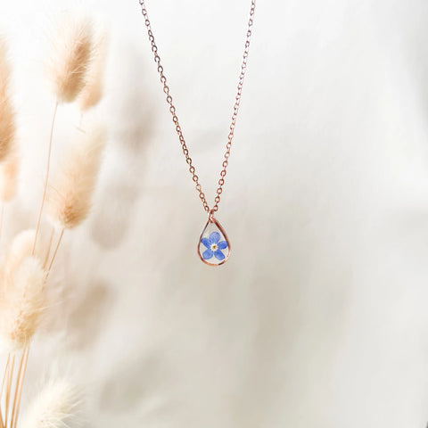 Forget Me Not Teardrop Necklace