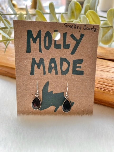 Smokey Quartz Teardrop Earrings