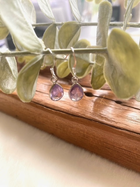 Teardrop Amethyst Earrings