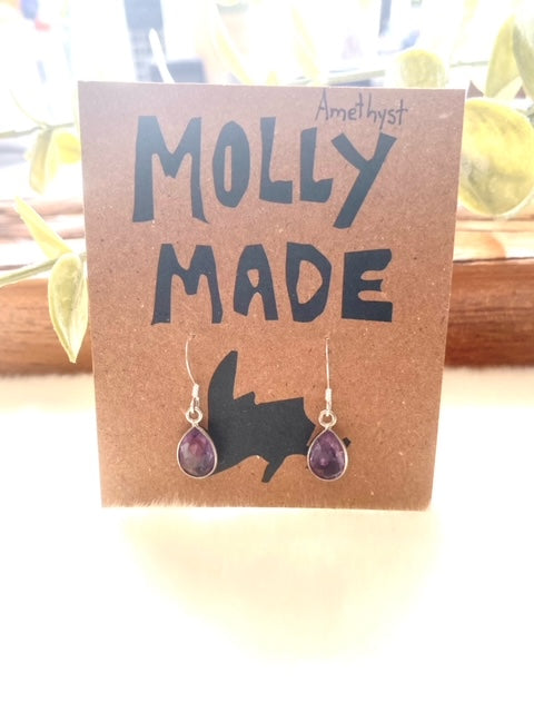 Teardrop Amethyst Earrings