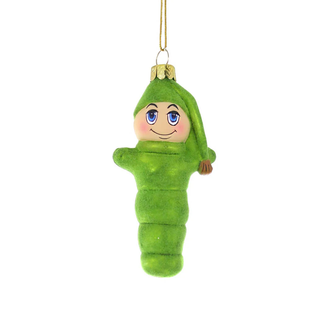 Retro Glo Worm Toy Ornament Posie Row