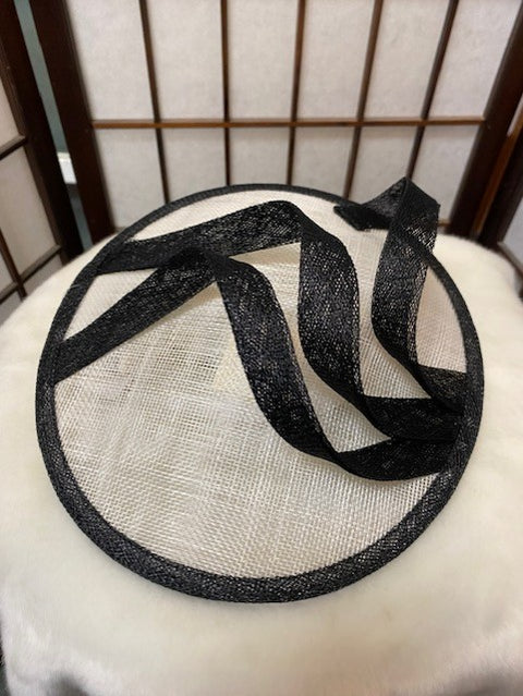 White & Black Fascinator with Loops