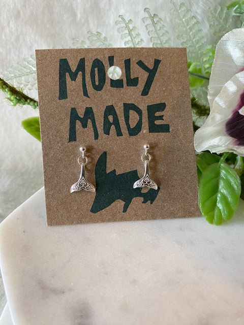 Whale Tail Dangle Studs