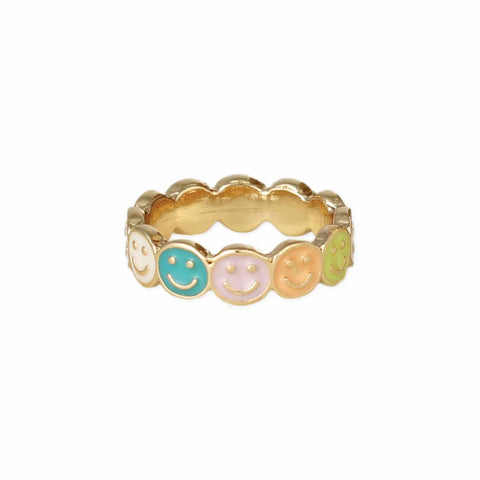 Pastel Smilie Face Ring