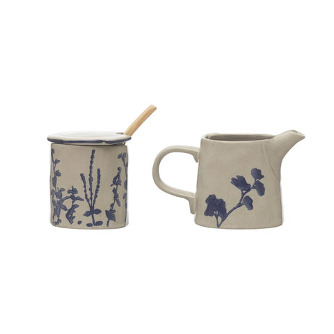 Floral Cream & Sugar Set