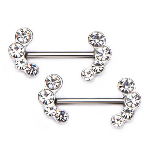 Nipple Barbells with Forward Facing Gems