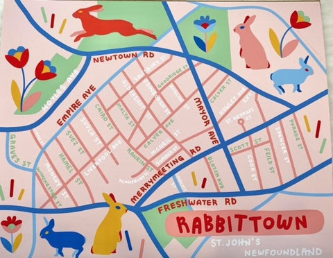 Rabbittown Map 8"X10"