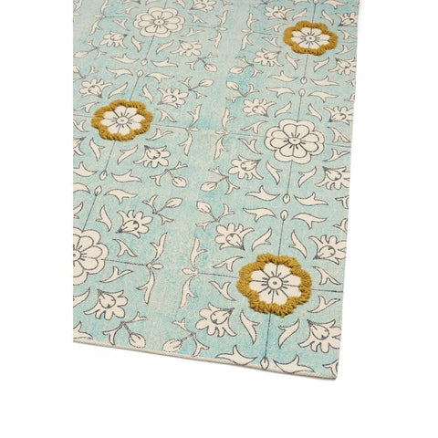 Turquoise Flower Rug