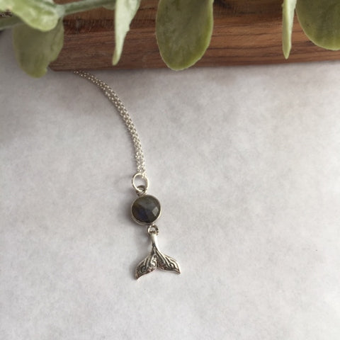 Labradorite & Whale Tail Necklace - Molly Made