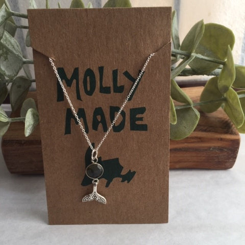 Labradorite & Whale Tail Necklace - Molly Made