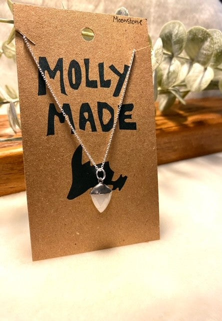 Silver Top Moonstone Necklace