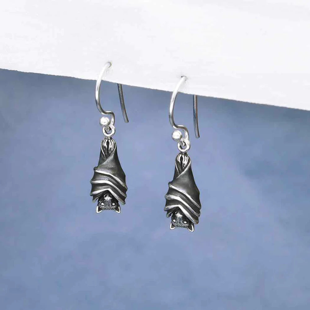 Hanging bat earrings discount