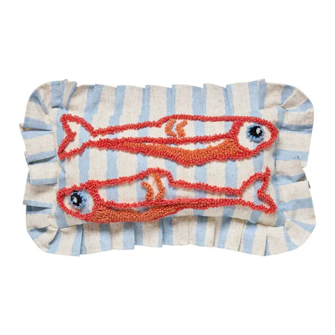 Sardines Tuffted Hooked Pillow