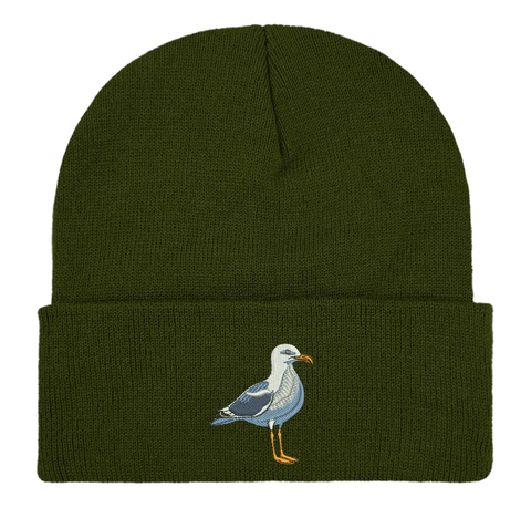 Embroidered Seagull Beanie