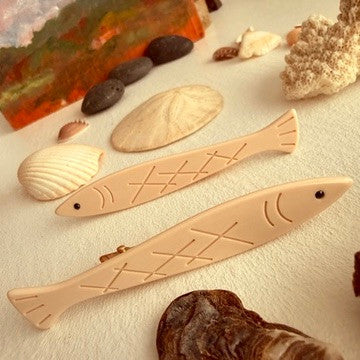 Fish Hair Clip Set - Cream