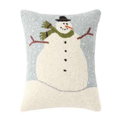 Snowman Hooked Pillow
