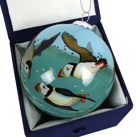Diving Puffins Bauble