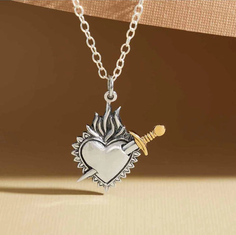 Flaming Heart Necklace
