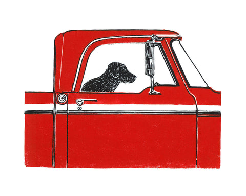 Riding Shotgun Print - Red