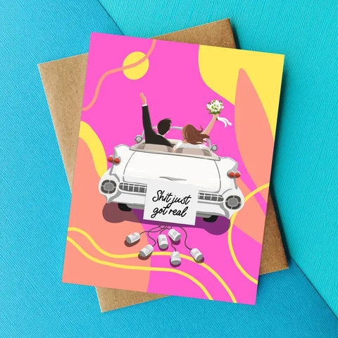 Shit Got Real Wedding Card