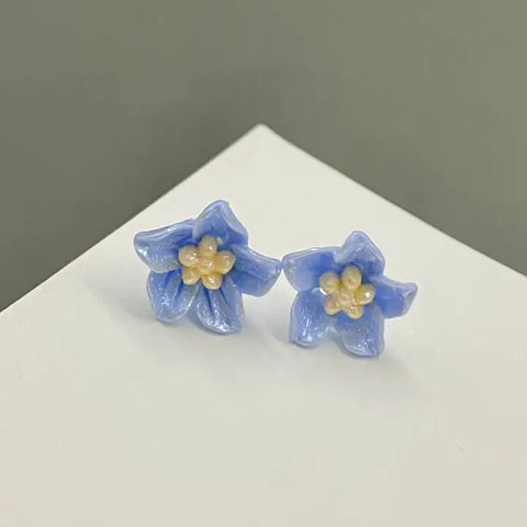 Blue Flower Earrings