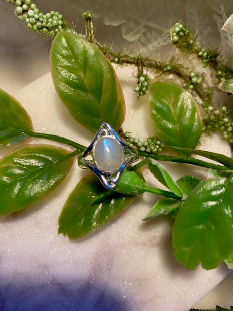 Oval Moonstone In A Diamond Setting