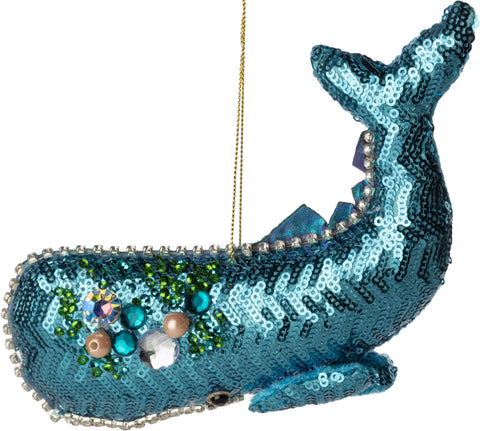 Sequin Sperm Whale Ornament