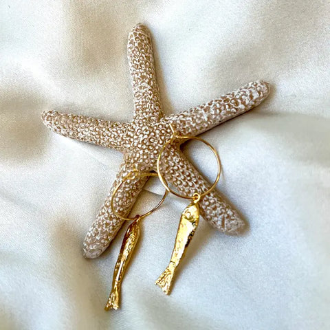Mini Hoop Fish Earrings