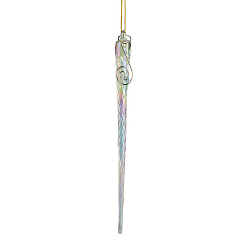 Iridescent Glass Icicle Ornament