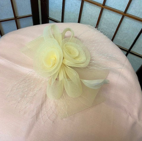 Ivory Flower Fascinator With Netting