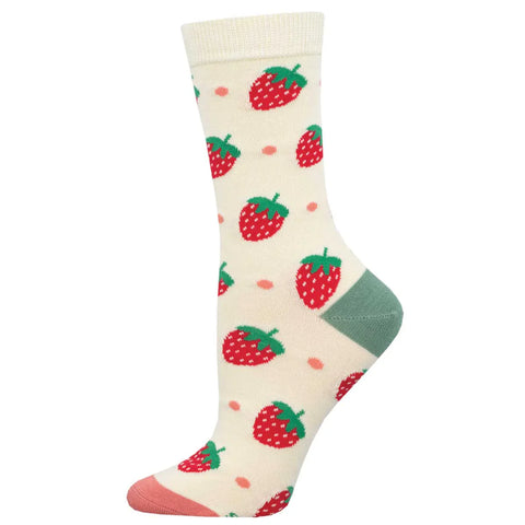 Strawberry Delight Socks - Ivory
