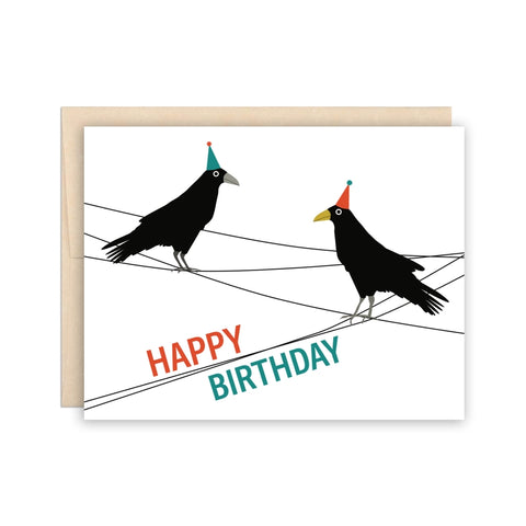 Urban Crows Birthday Card
