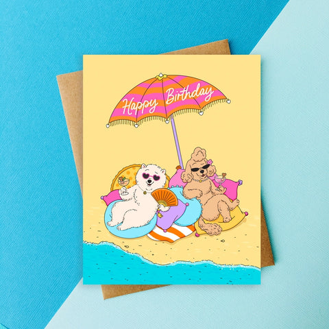 Beach Dogs Birthday Card