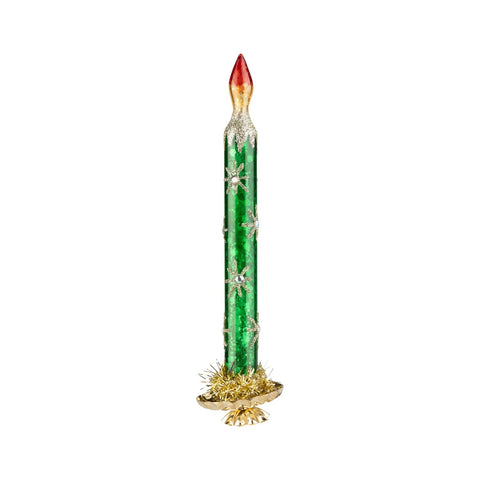 Green & Gold Clip On Candle Ornament
