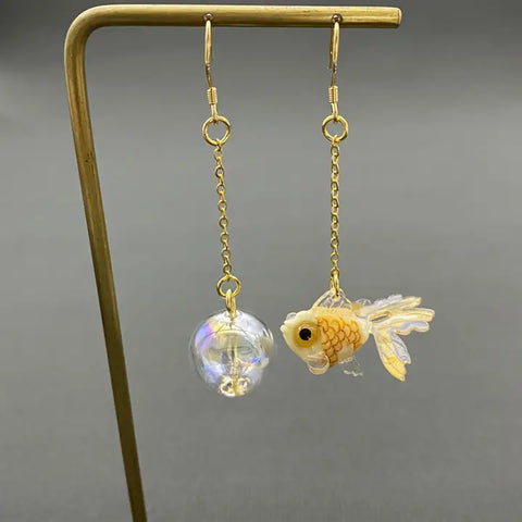 Yellow Goldfish Earrings