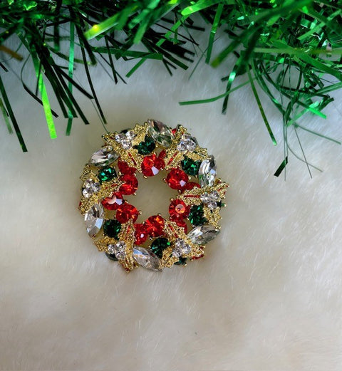 Holly Wreath Brooch