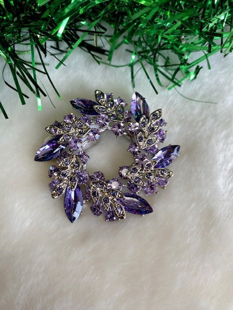 Purple Wreath Brooch