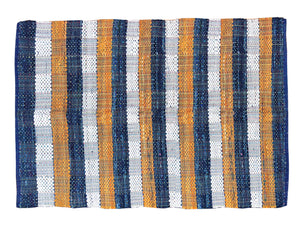 Blue, Tan & White Rug
