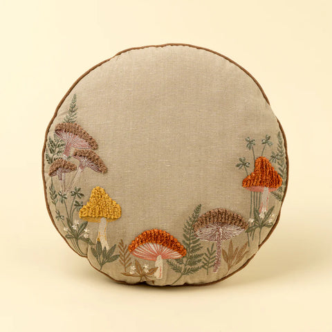 Mushroom Grove Round Pillow