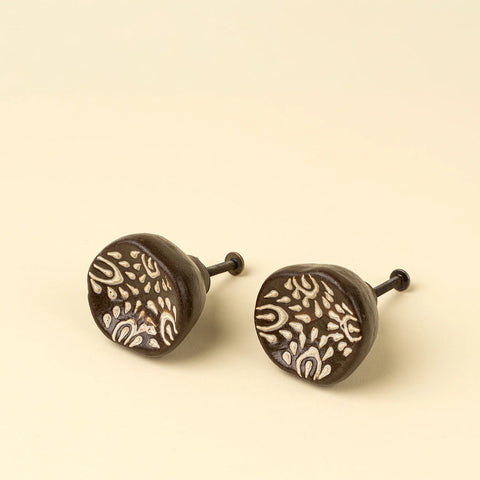 Earthen Ceramic Knob - Brown