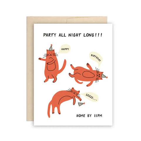 Party All Night Long Birthday Card